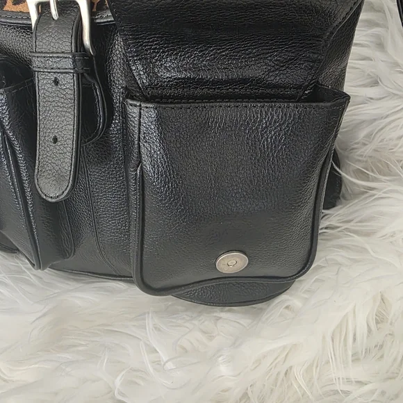 Convertible Backpack With Calf Hair Animal Print - Full Grain Leather - Picture 6 of 13